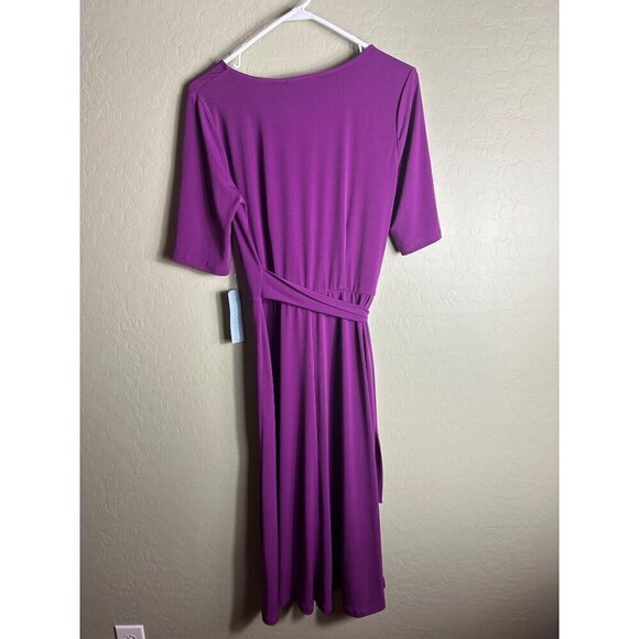 NWT London Times Purple Short Sleeve Dress Size 6 - Picture 3 of 5